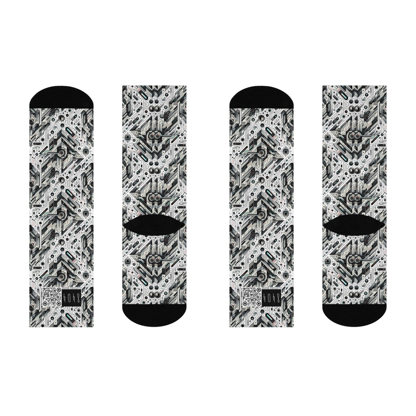 Tech-Infused Streetwear Tech-Forward Minimalism Cushioned Crew Socks - 8404 Design-51