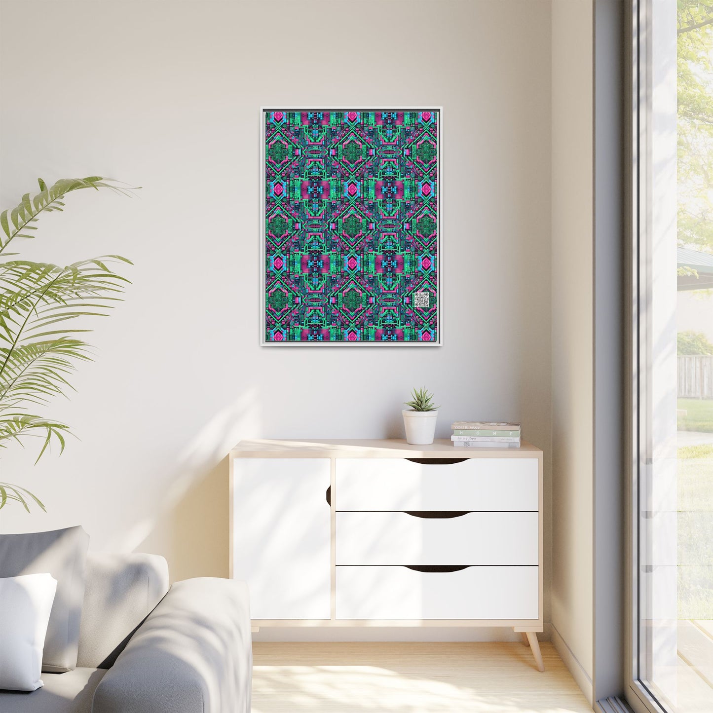 Digital Glitch Vibes Tech-Inspired Streetwear Matte Canvas, Framed (multi-Color) - 8404 Design-71 A