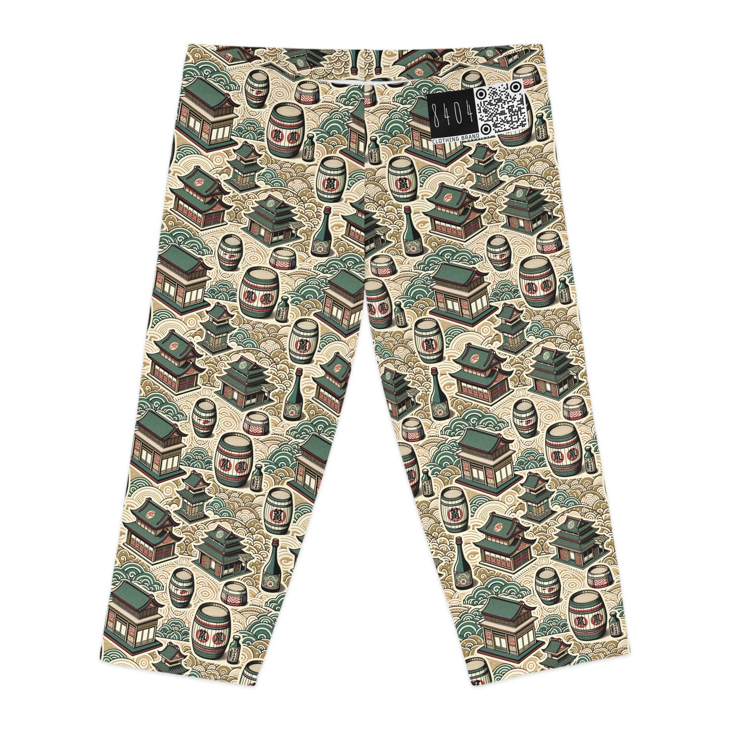 Cultural Artisanal Fusion Contemporary Cultural Elegance Women's Capri Leggings - 8404 Design-68