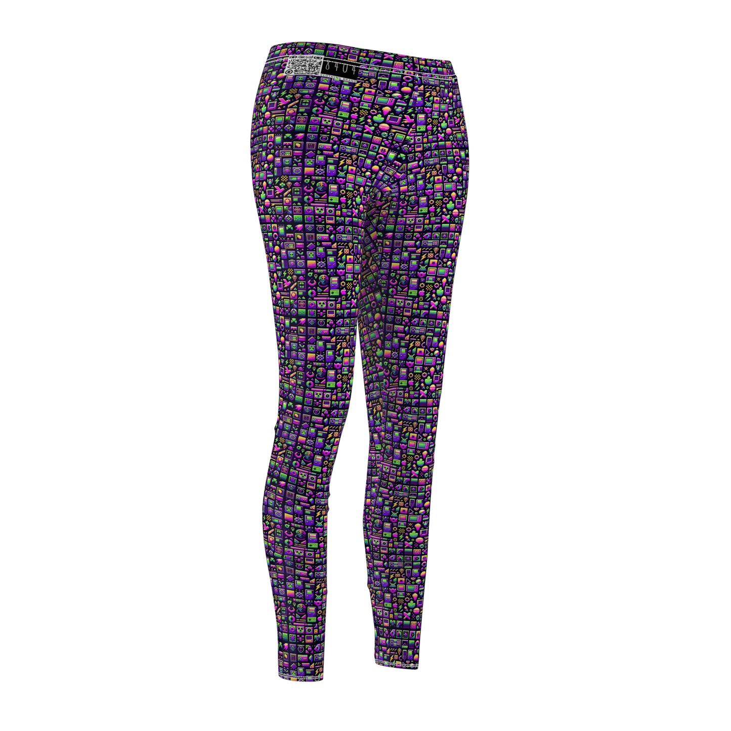 Digital Nostalgia Remix Modern Vintage Fusion Women's Cut & Sew Casual Leggings - 8404 Design-49