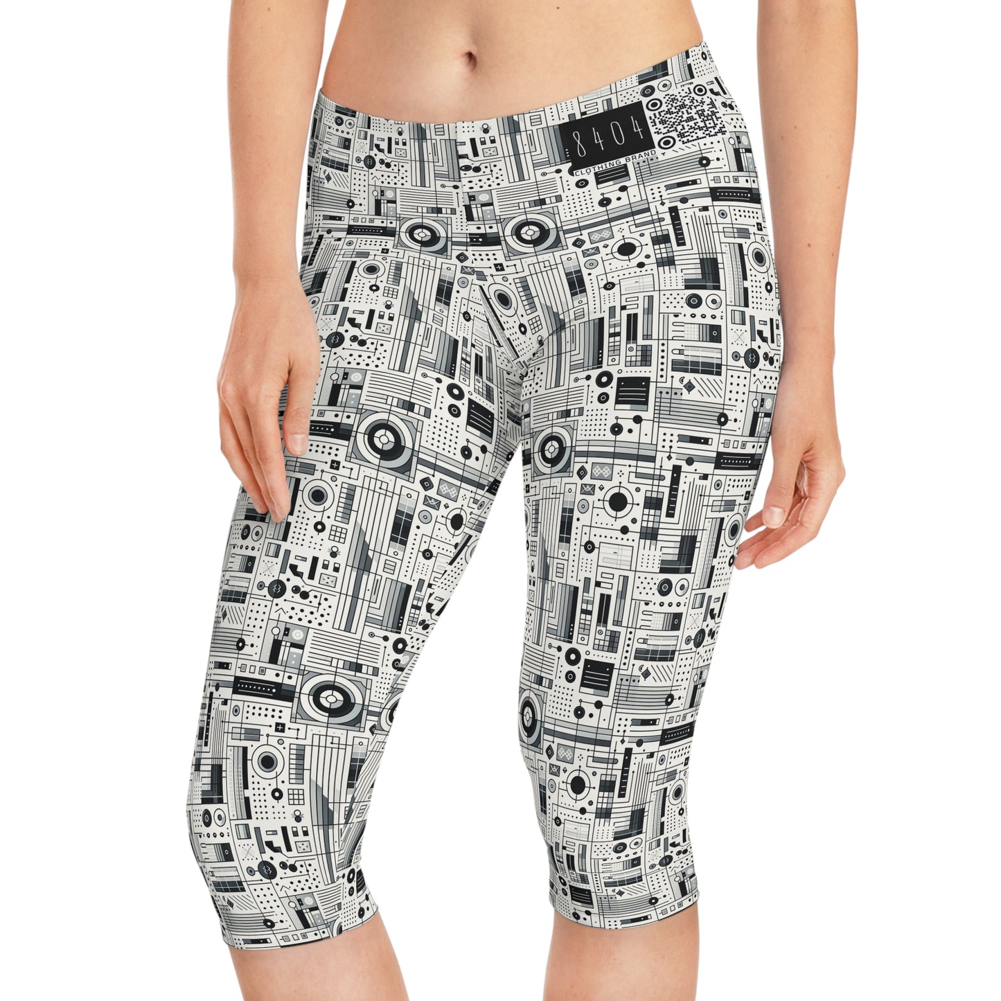 Digital Minimalism Minimalist Tech Women's Capri Leggings - 8404 Design-53