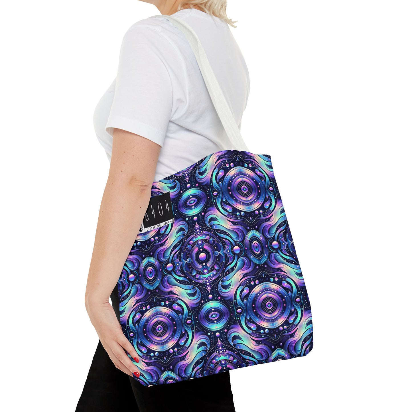 Iridescent Tech Fusion Tech-Forward Streetwear Tote Bag - 8404 Design-62