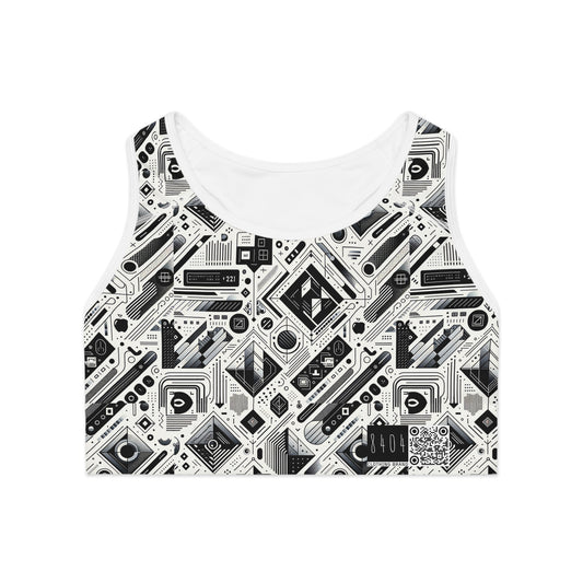 Tech Minimalism Minimalist Tech Sports Bra - 8404 Design-72