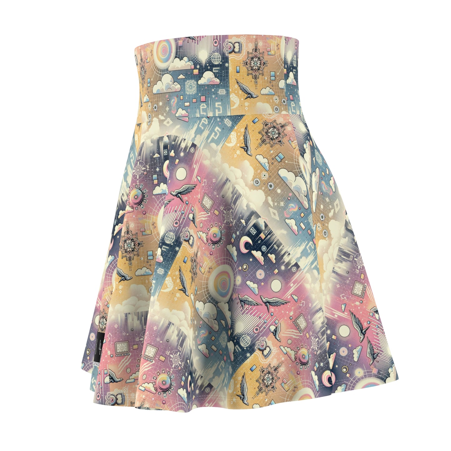 Digital Dreamland Whimsical and Nostalgic Streetwear With a Digital Twist Women's Skater Skirt - 8404 Design-69