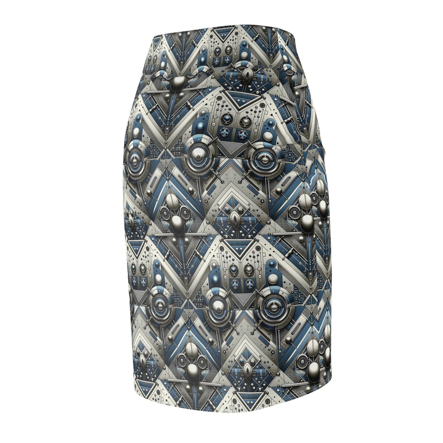 Tech Utility Fusion Tech-Forward Utility With a Futuristic Edge Women's Pencil Skirt - 8404 Design-63