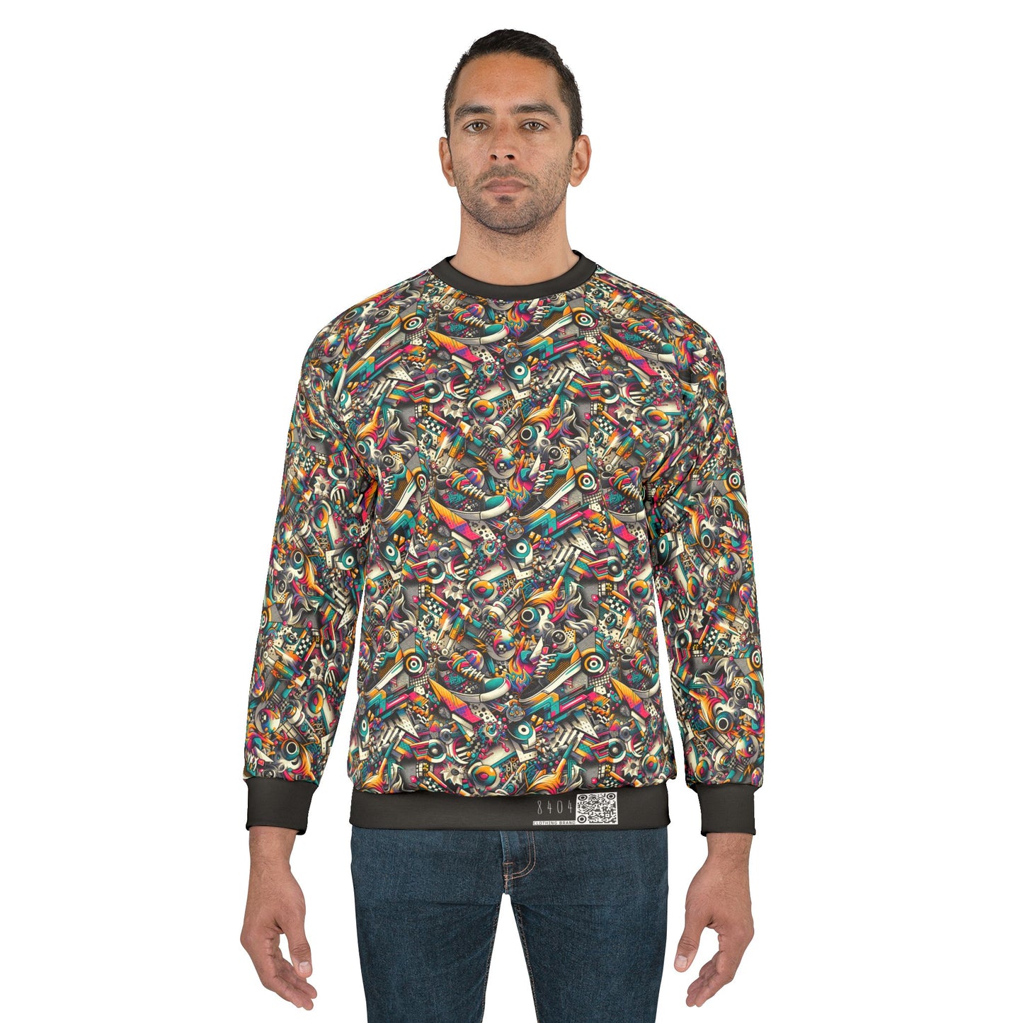 Urban Graffiti Fusion Eclectic Street Art Meets Modern Tech Culture Sweatshirt - 8404 Design-55