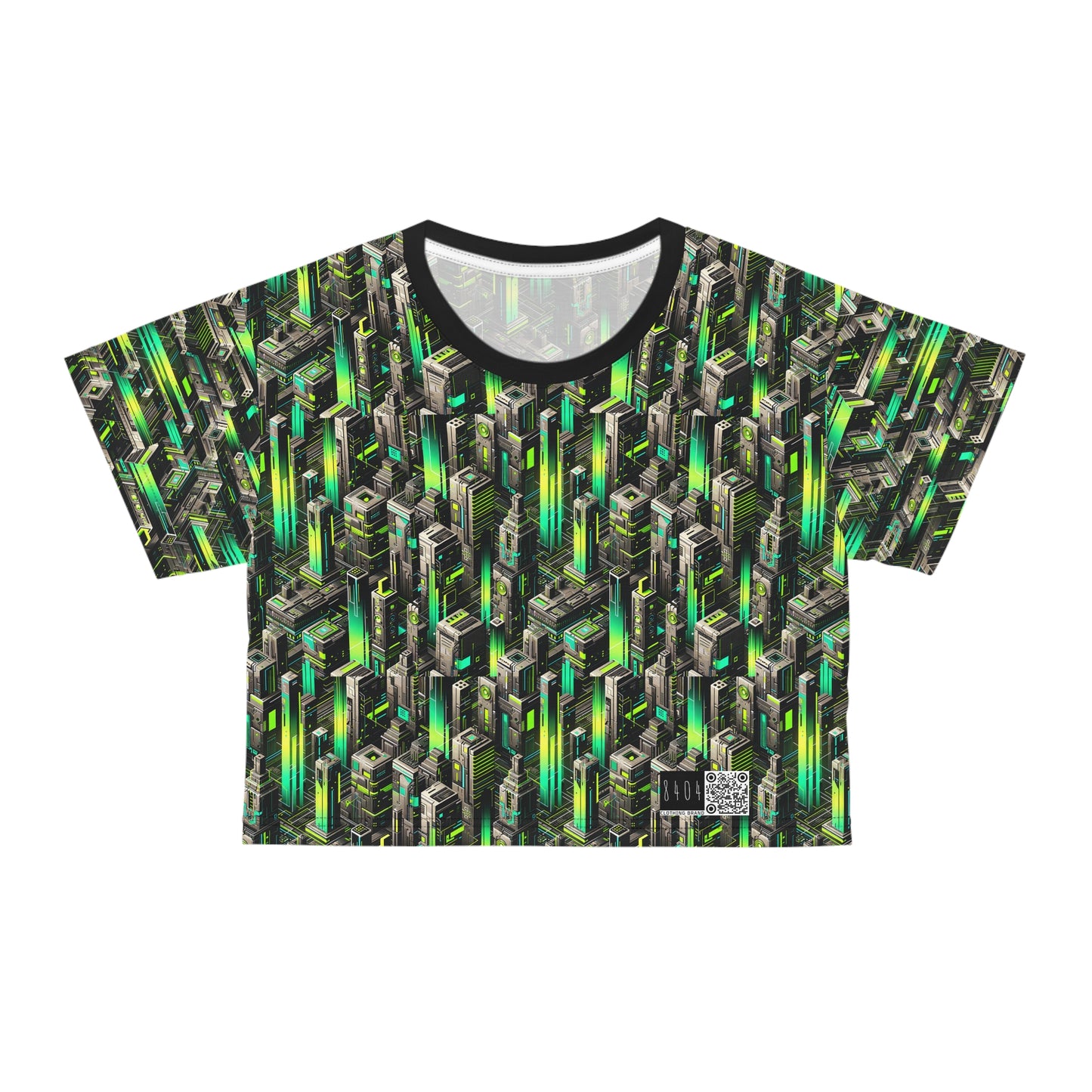 Digital Rebellion Tech-Forward Streetwear Crop Tee - 8404 Design-63