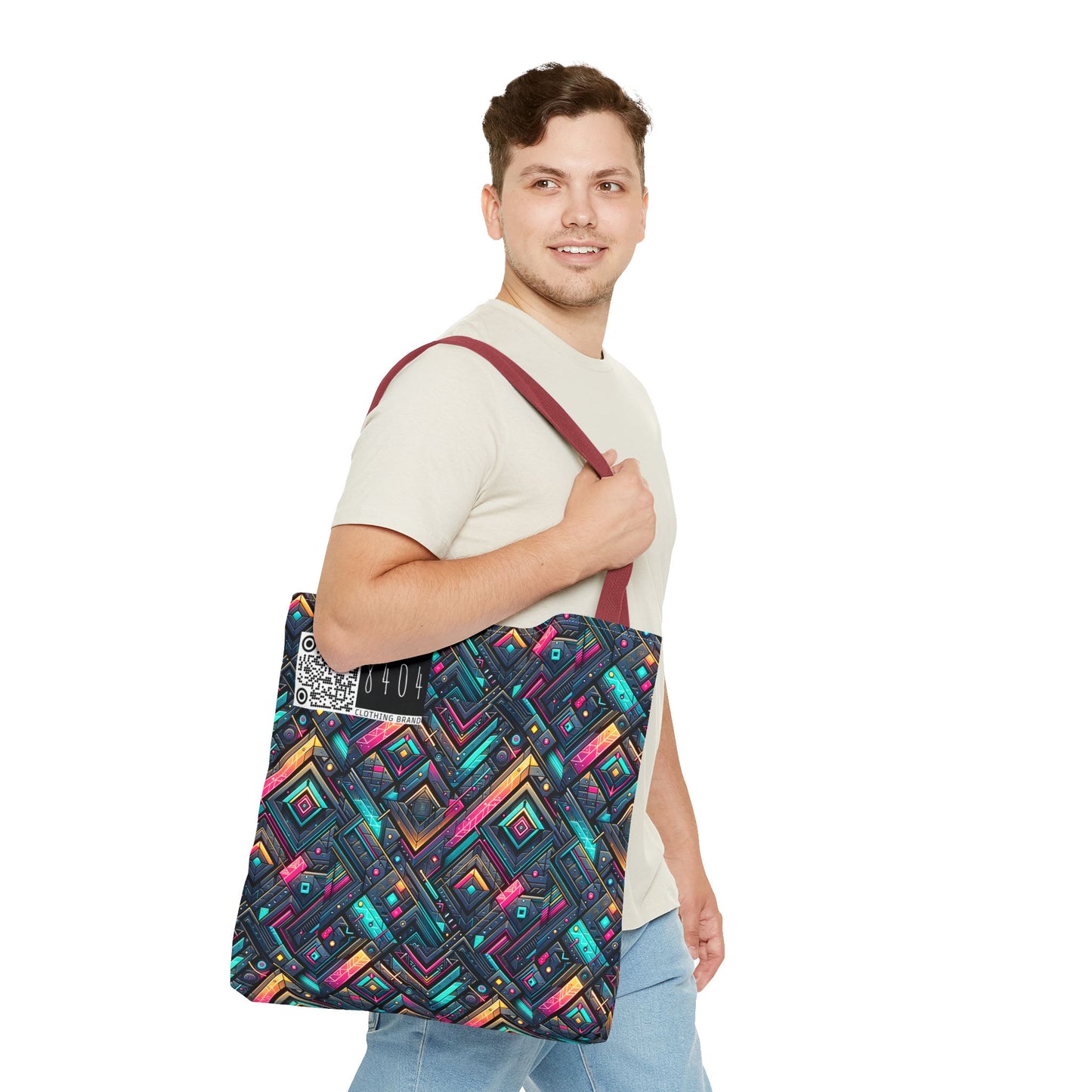 Tech-Inspired Graphics Cyberpunk Cool Tote Bag - 8404 Design-67