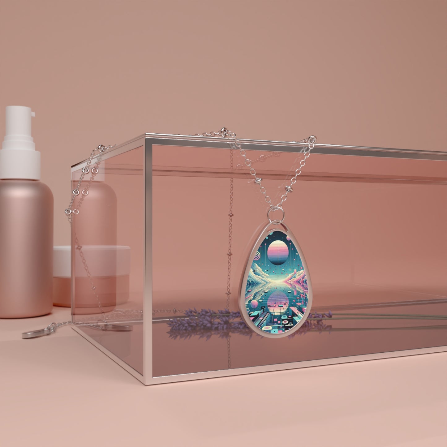 Digital Dreamscapes Digitally-Inspired Streetwear With a Dreamy, Surreal Twist Oval Necklace - 8404 Design-61