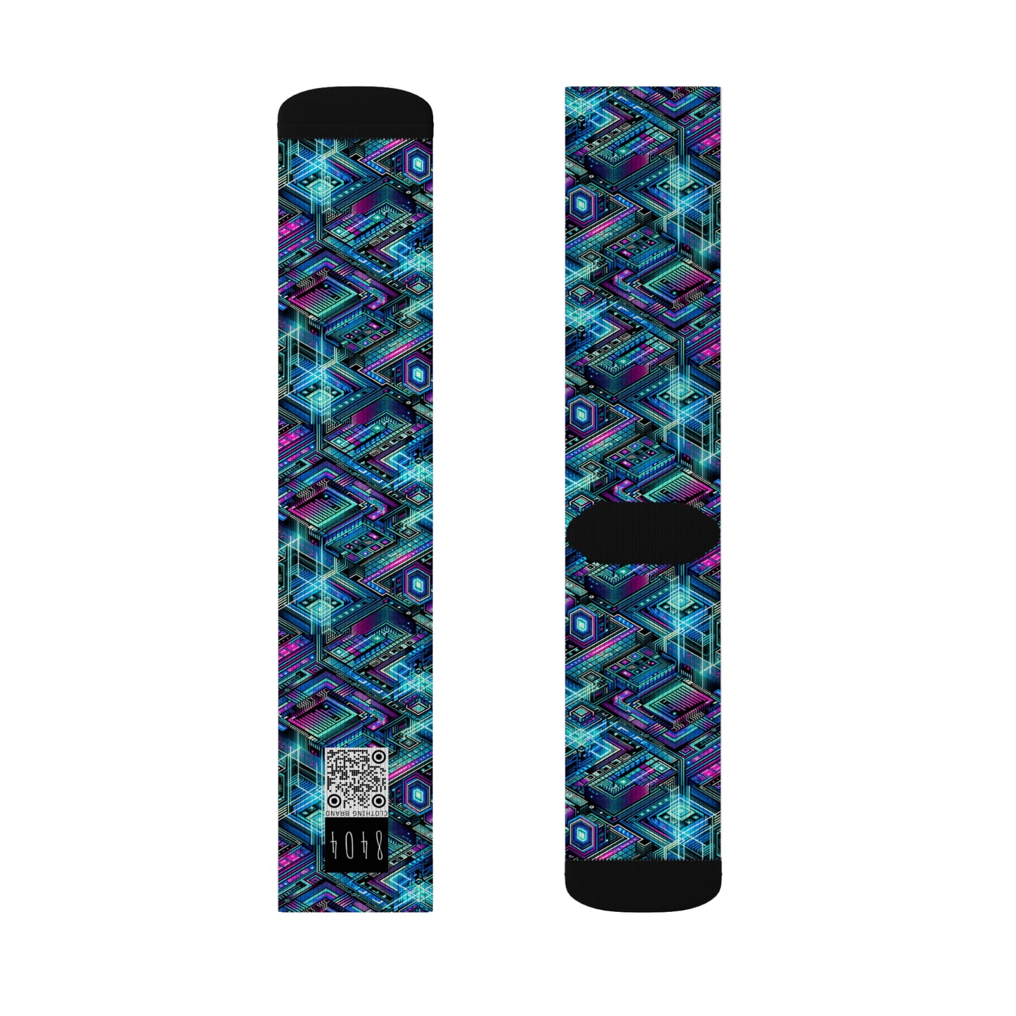 Digital Dreamland Futuristic Tech Aesthetic Sublimation Socks - 8404 Design-42