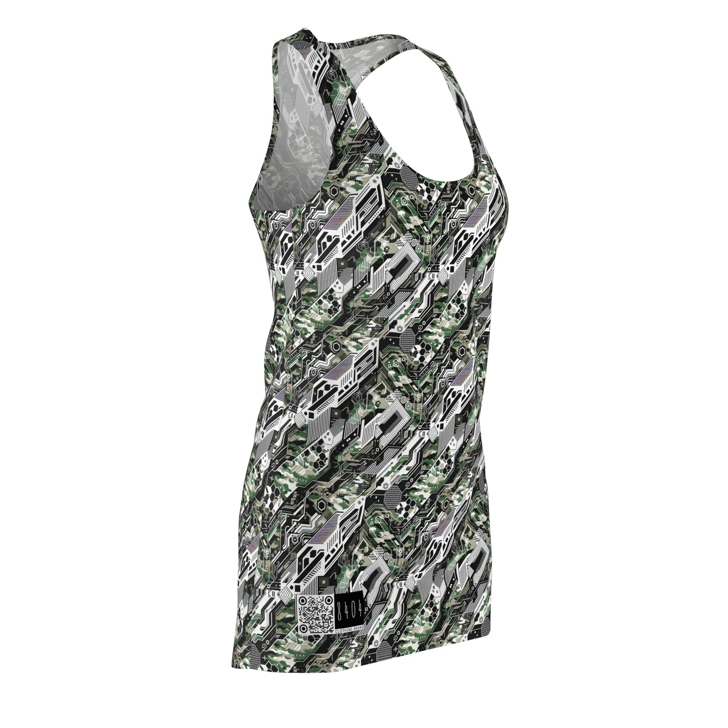 Tech Camo Fusion Tech-Forward Streetwear With a Futuristic Edge Women's Cut & Sew Racerback Dress - 8404 Design-46