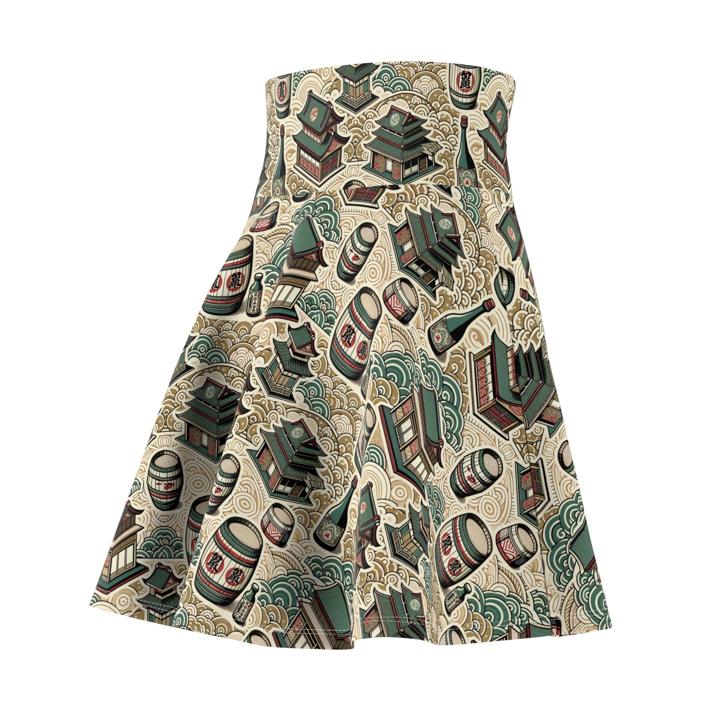 Cultural Artisanal Fusion Contemporary Cultural Elegance Women's Skater Skirt - 8404 Design-68