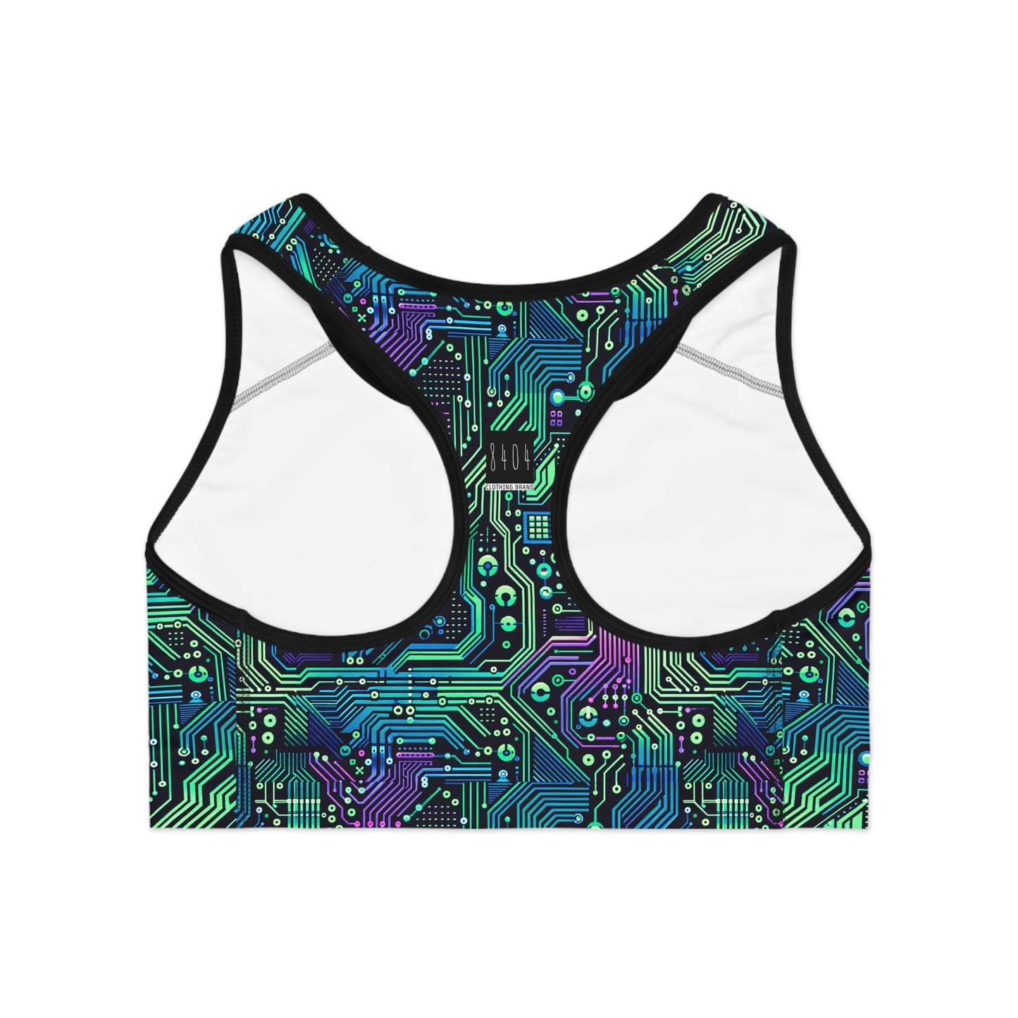 Tech-Infused Neon Tech-Forward Streetwear Sports Bra - 8404 Design-66