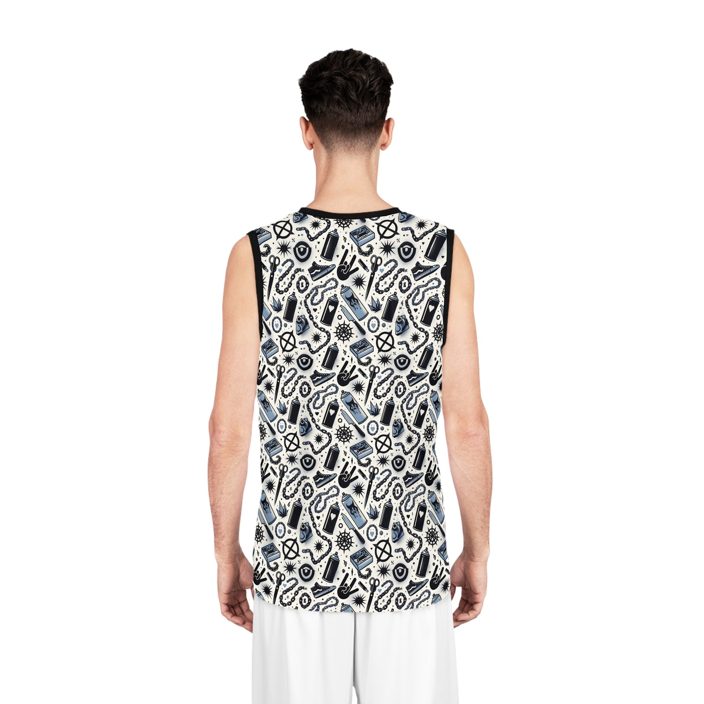Cultural Rebellion Graphics Edgy and Rebellious With a Hint of Nostalgia Basketball Jersey - 8404 Design-57
