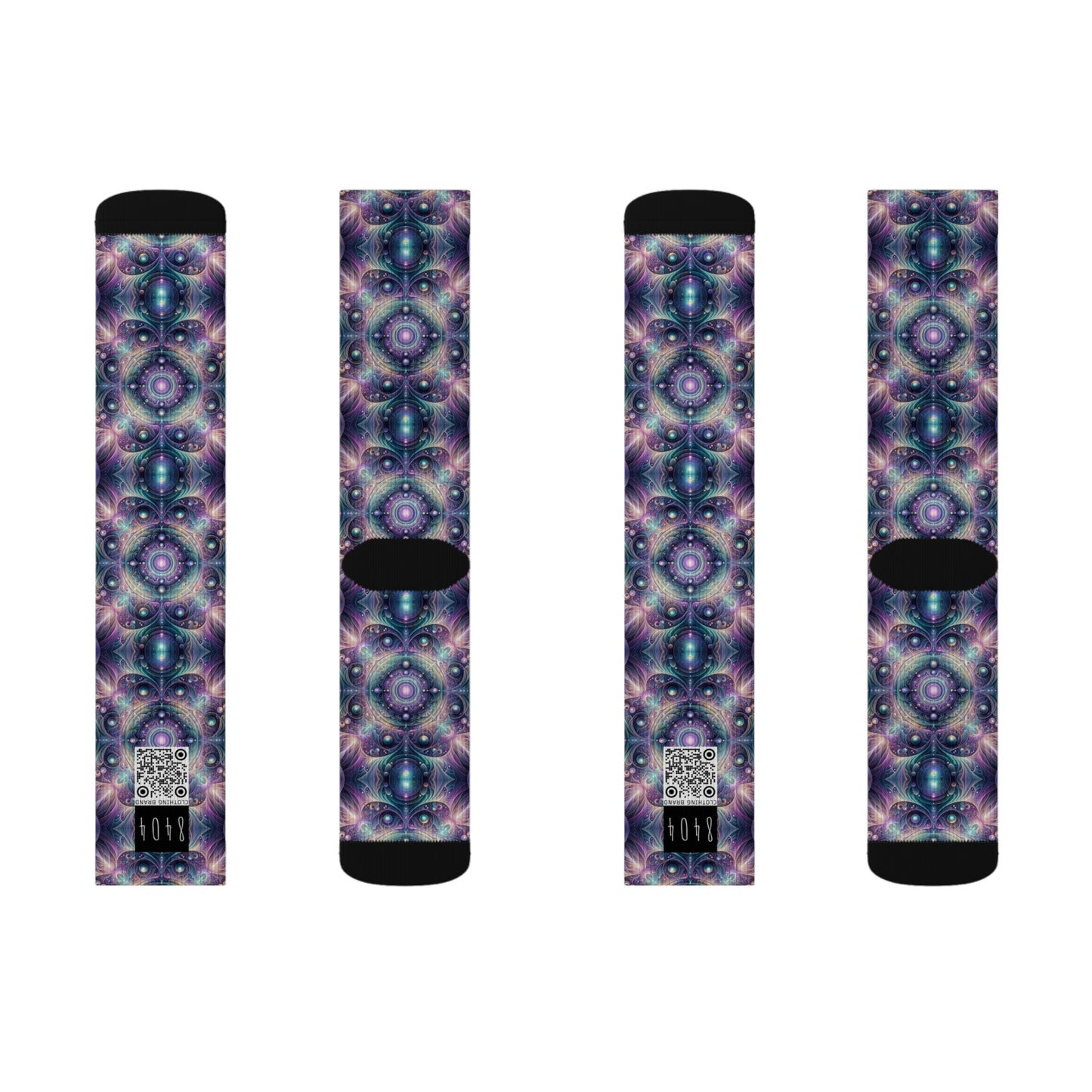 Iridescent Tech Fusion Tech-Forward Streetwear Sublimation Socks - 8404 Design-61