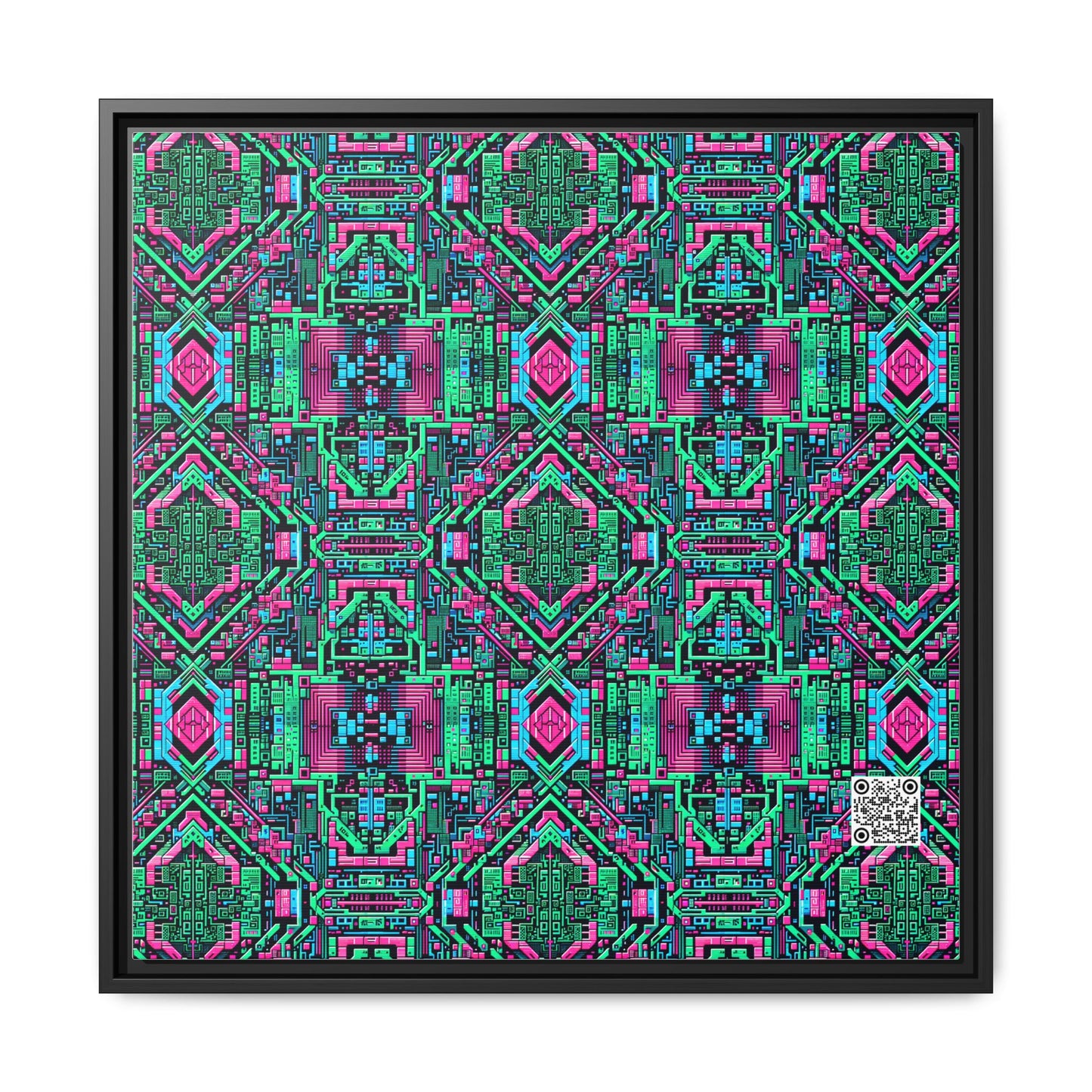 Digital Glitch Vibes Tech-Inspired Streetwear Matte Canvas, Framed (multi-Color) - 8404 Design-71 A