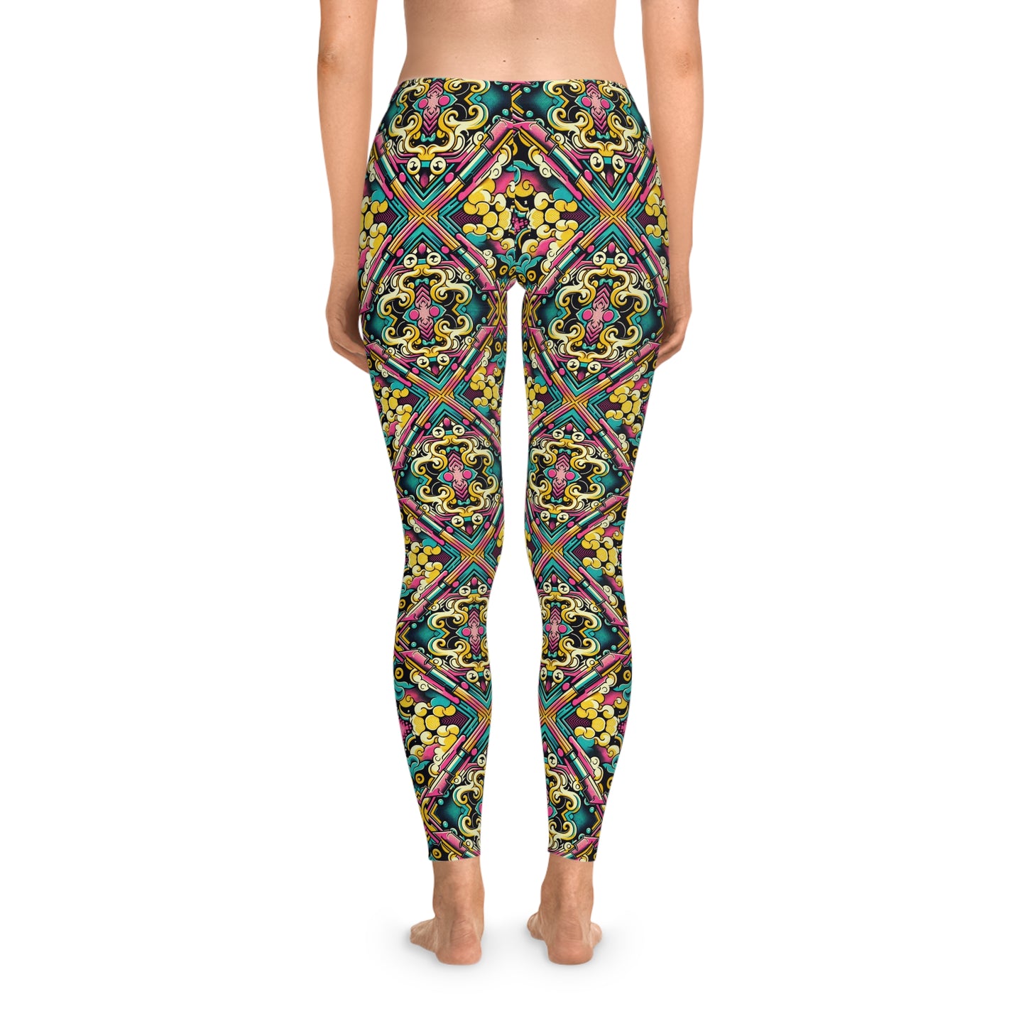 Neon Pop Art Revival Pop Culture Retro Stretch Leggings - 8404 Design-59