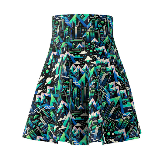 Digital Adventure Graphics Digital Explorer Women's Skater Skirt - 8404 Design-55