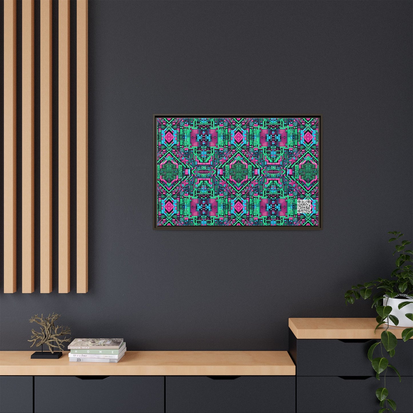 Digital Glitch Vibes Tech-Inspired Streetwear Matte Canvas, Framed (multi-Color) - 8404 Design-71 A