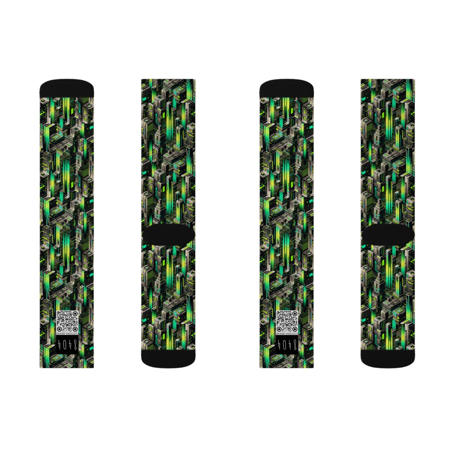 Digital Rebellion Tech-Forward Streetwear Sublimation Socks - 8404 Design-63