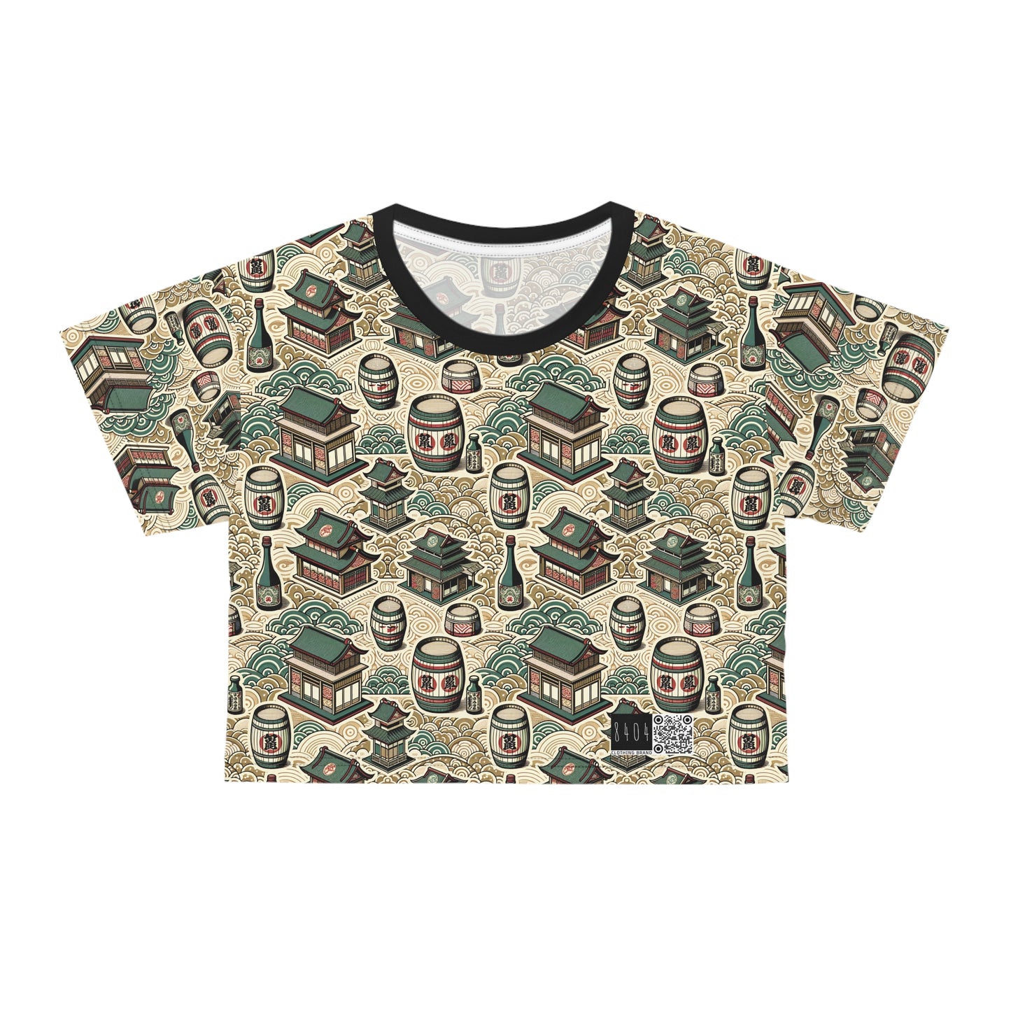 Cultural Artisanal Fusion Contemporary Cultural Elegance Crop Tee - 8404 Design-68