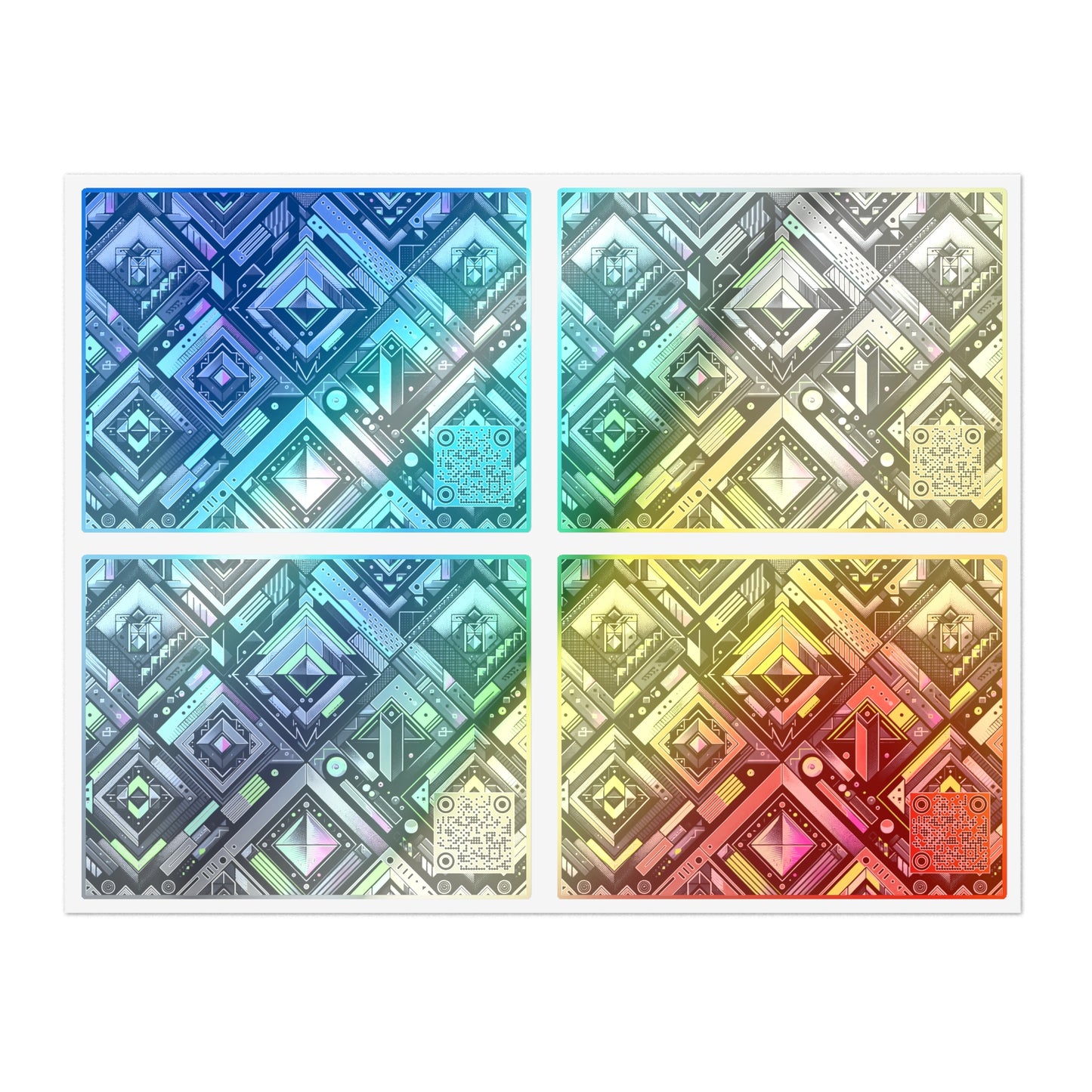 Retro Futurism Graphics Tech-Forward Streetwear Sticker Sheets - 8404 Design-48