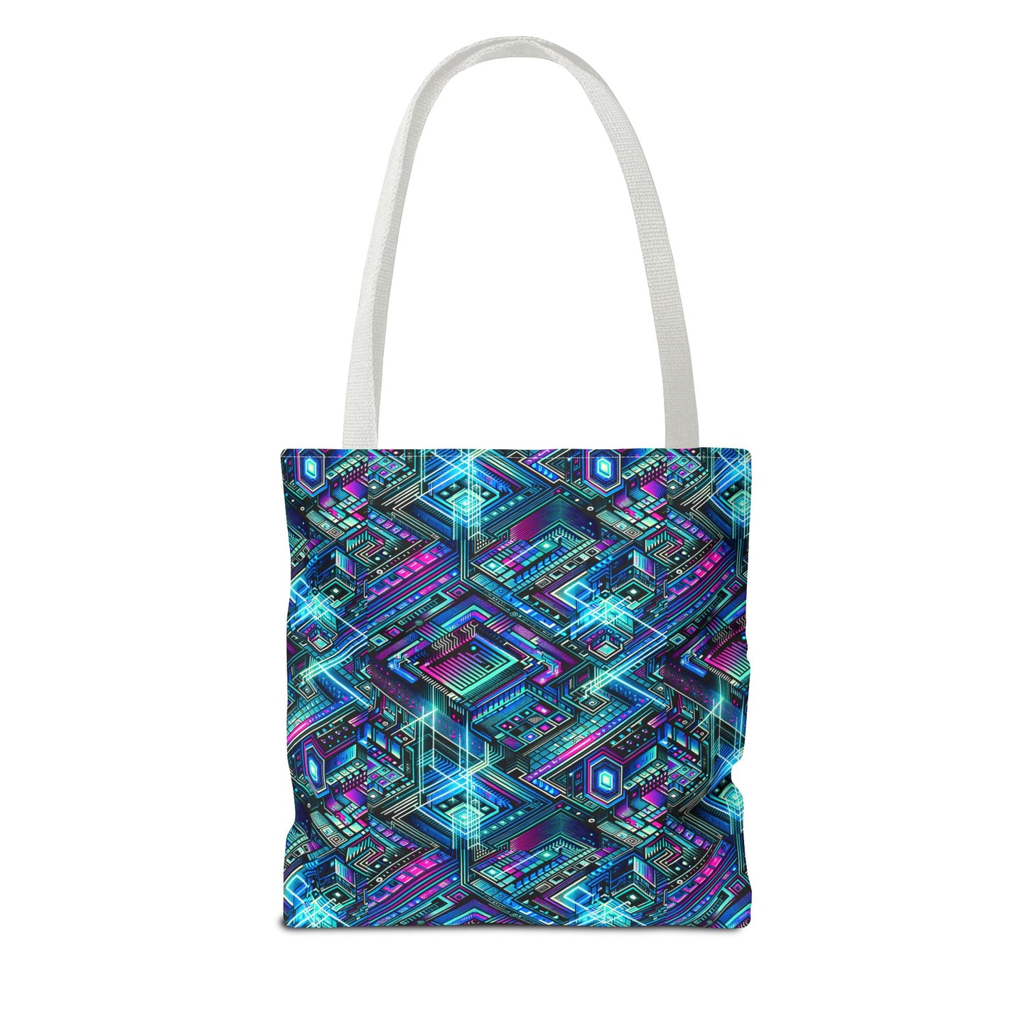 Digital Dreamland Futuristic Tech Aesthetic Tote Bag - 8404 Design-42