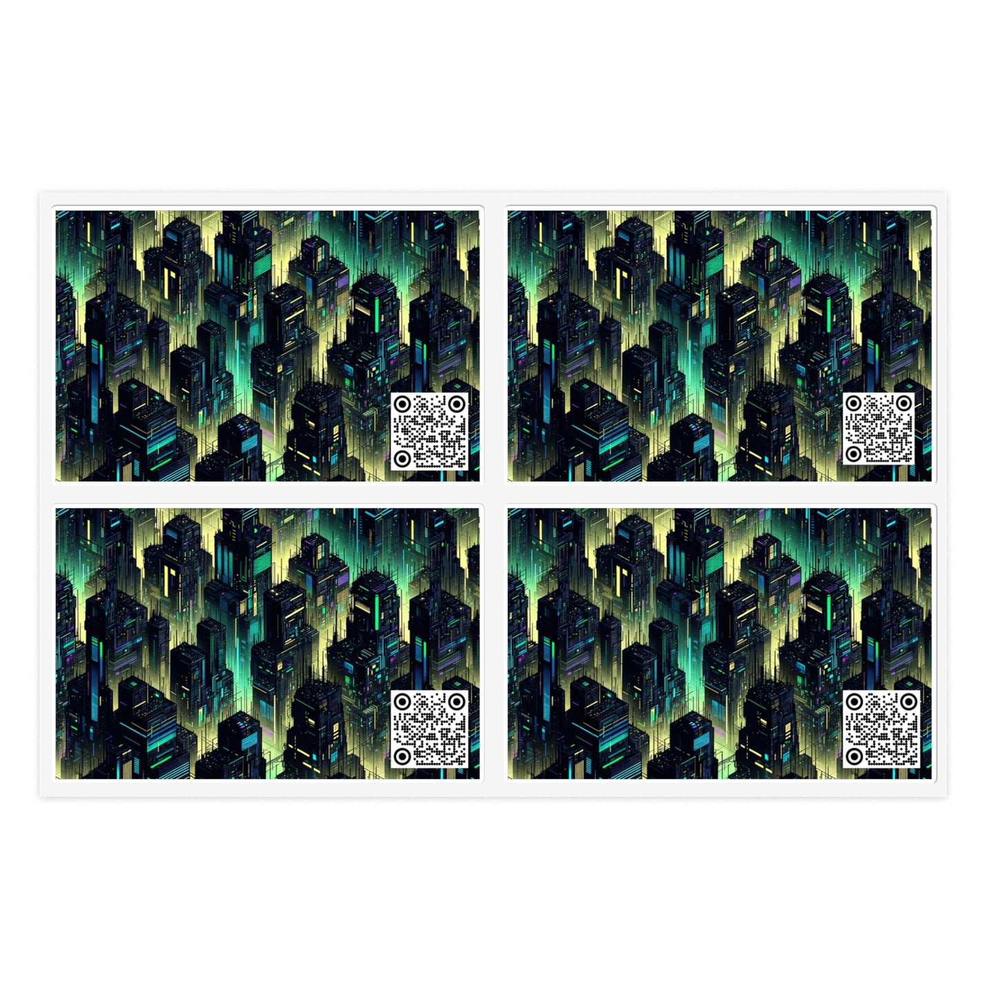 Tech Noir Aesthetics Tech-Forward Urban Dystopia Sticker Sheets - 8404 Design-68