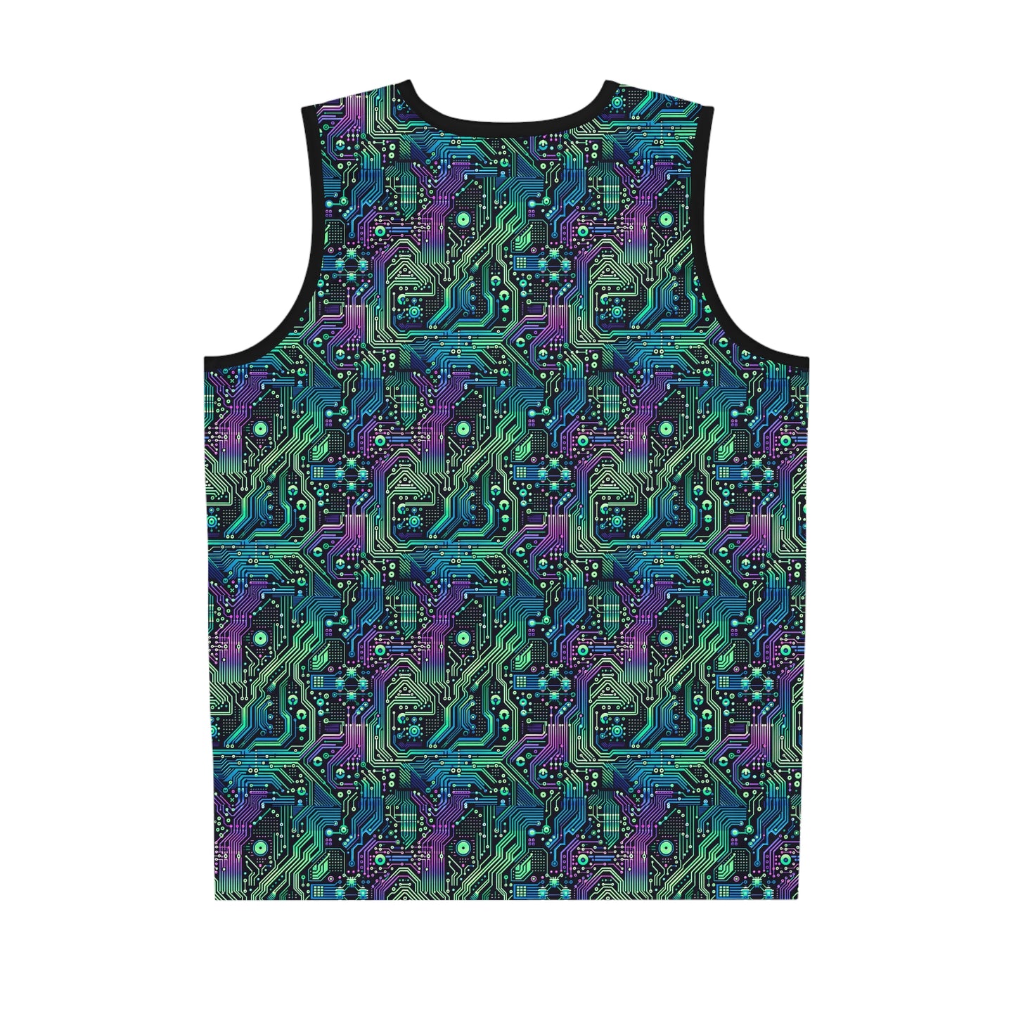 Tech-Infused Neon Tech-Forward Streetwear Basketball Jersey - 8404 Design-66