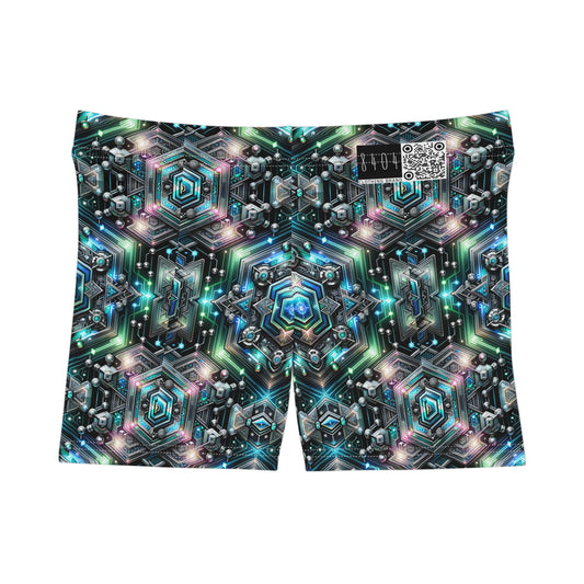 Tech-Infused Futurism Futuristic Tech Women's Shorts - 8404 Design-63