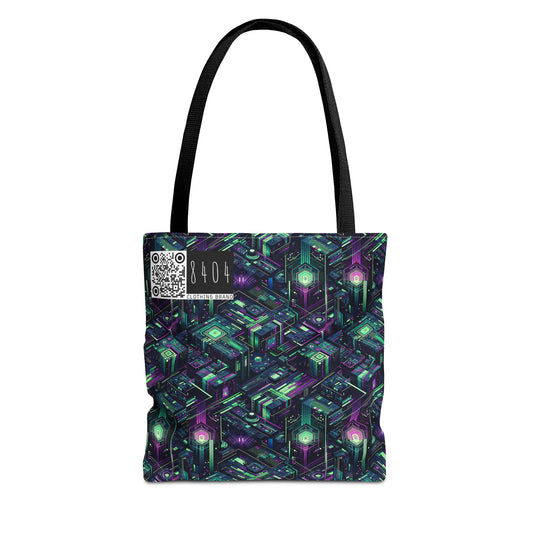 Tech Noir Aesthetics Tech-Forward Urban Dystopia Tote Bag - 8404 Design-43