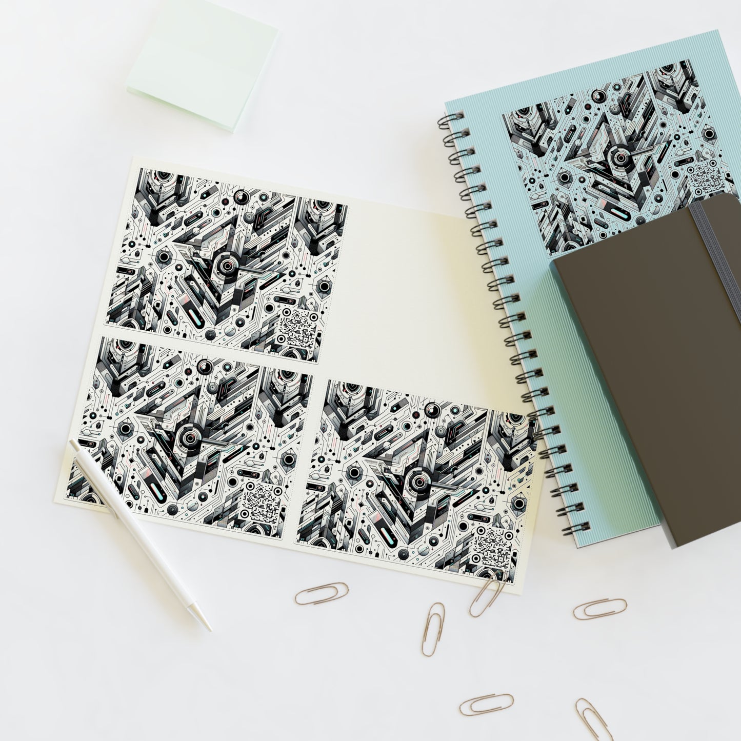 Tech-Infused Streetwear Tech-Forward Minimalism Sticker Sheets - 8404 Design-51