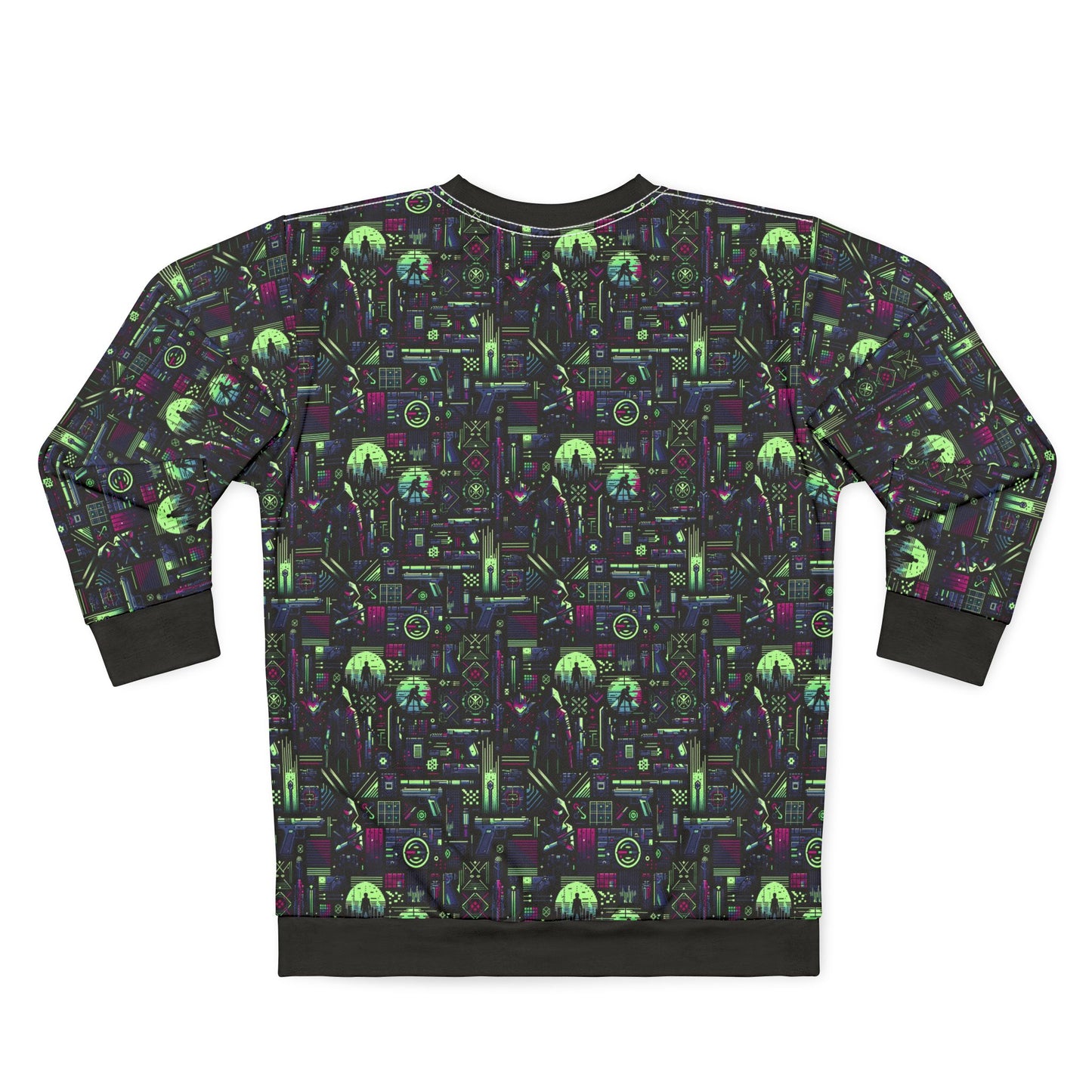 Tech Noir Futuristic Cyberpunk Sweatshirt - 8404 Design-63