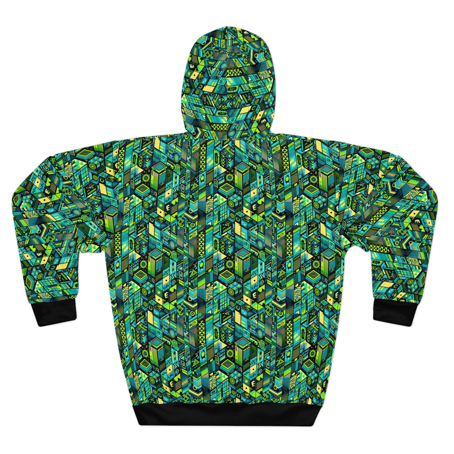 Tech-Infused Neon Tech-Forward Streetwear Pullover Hoodie - 8404 Design-61