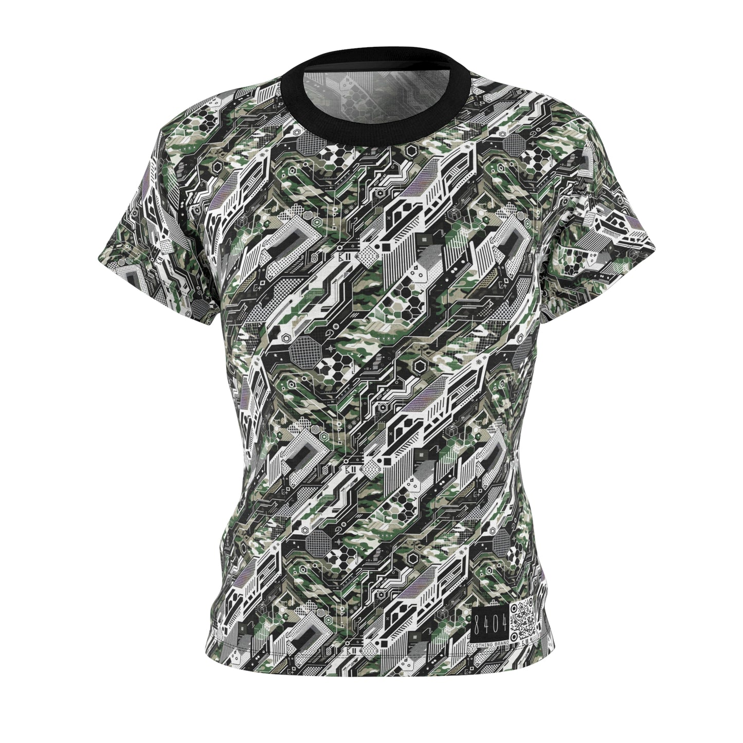 Tech Camo Fusion Tech-Forward Streetwear With a Futuristic Edge Women's Cut & Sew Tee - 8404 Design-46