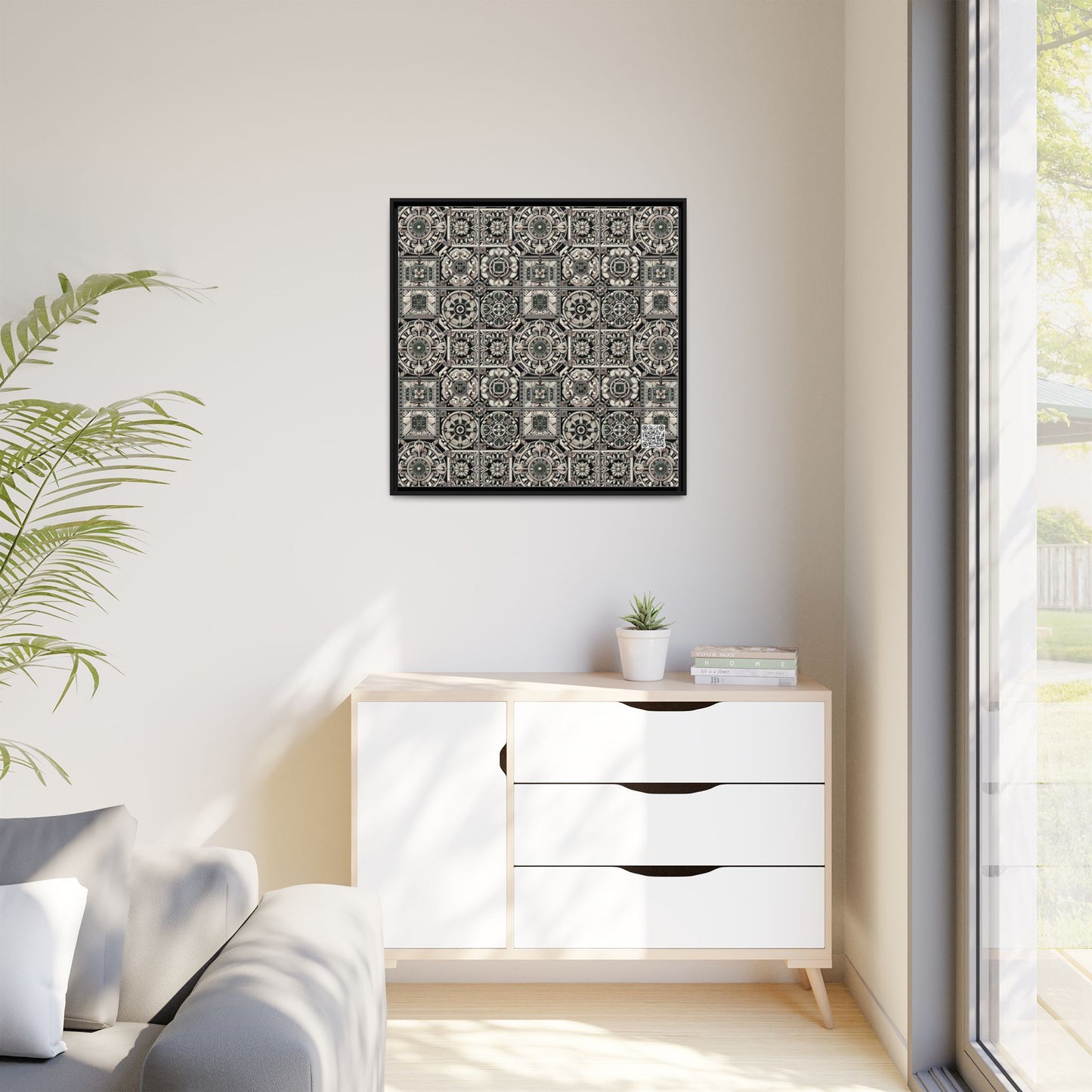 Cyber Garden Party Tech Garden Extravaganza Matte Canvas, Framed (multi-Color) - 8404 Design-45 A