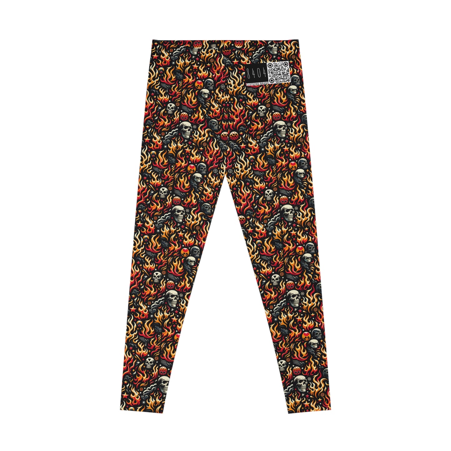 Flame Graphics Maximalist Streetwear Stretch Leggings - 8404 Design-76