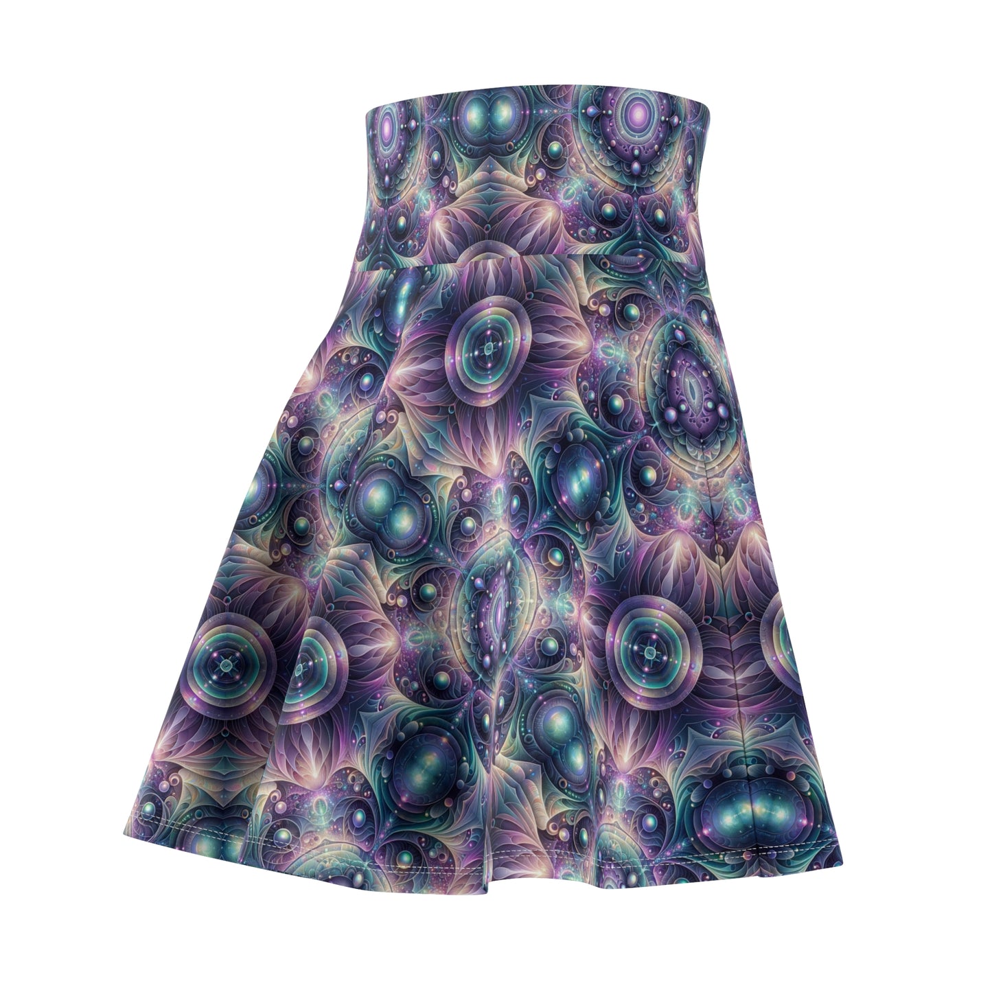 Iridescent Tech Fusion Tech-Forward Streetwear Women's Skater Skirt - 8404 Design-61