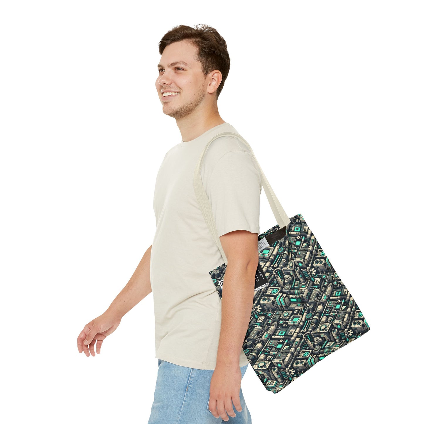 Tech Utility Fusion Modern Tech Streetwear Tote Bag - 8404 Design-49