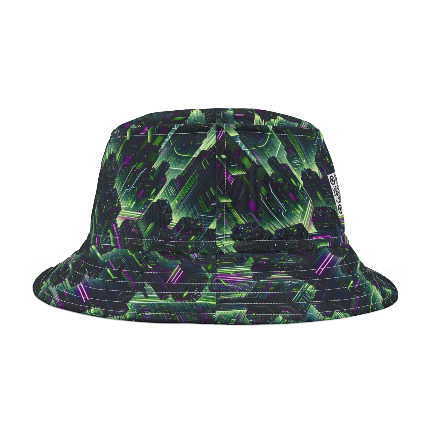 Tech Noir Aesthetics Tech-Forward Urban Dystopia Bucket Hat - 8404 Design-55