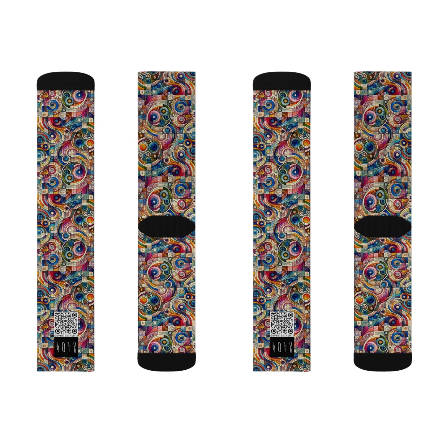 Digital Artistic Expression Artistic Streetwear Sublimation Socks - 8404 Design-49