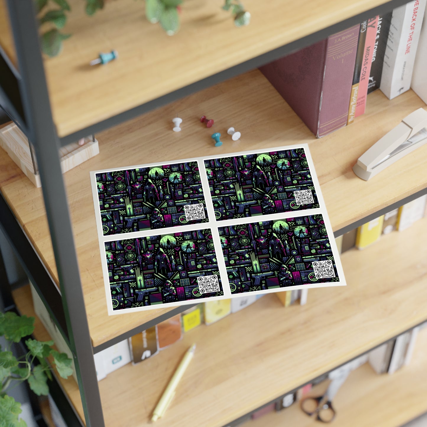 Tech Noir Futuristic Cyberpunk Sticker Sheets - 8404 Design-63