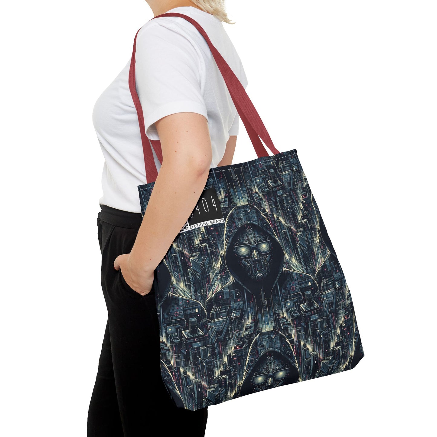 Tech Noir Aesthetics Sleek Tech Streetwear Tote Bag - 8404 Design-56