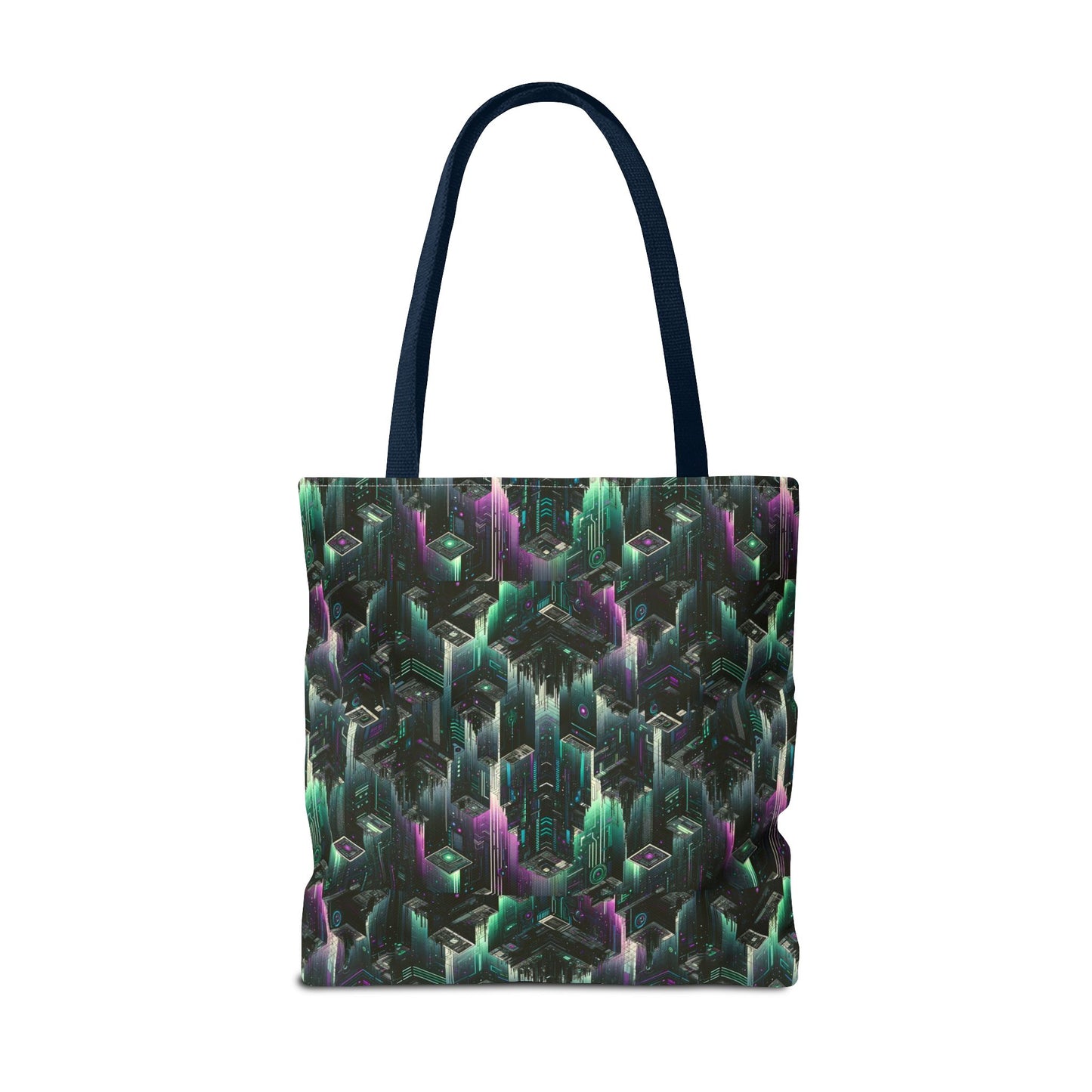 Tech Noir Aesthetics Tech-Forward Urban Dystopia Tote Bag - 8404 Design-44