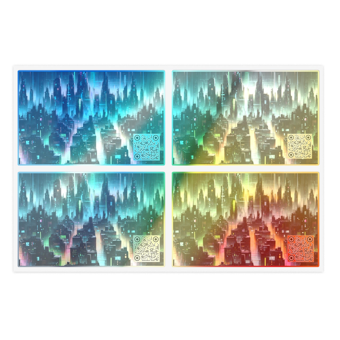 Tech Noir Aesthetics Tech-Forward Urban Dystopia Sticker Sheets - 8404 Design-62