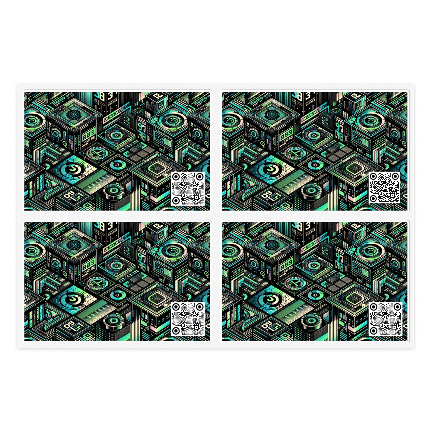 Tech-Inspired Graphic Tees Tech-Forward Streetwear Sticker Sheets - 8404 Design-56