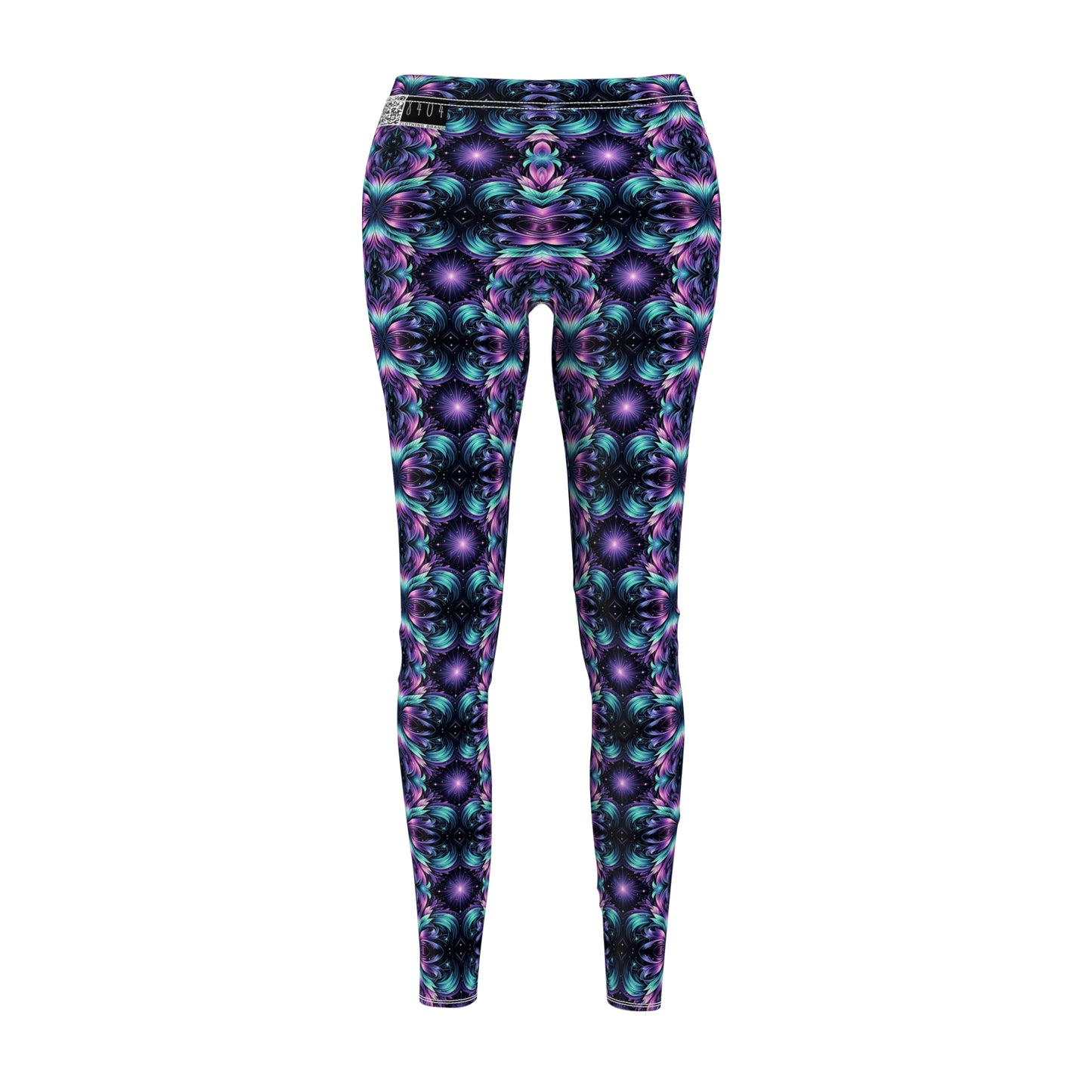 Iridescent Dream Futuristic Tech Women's Cut & Sew Casual Leggings - 8404 Design-60