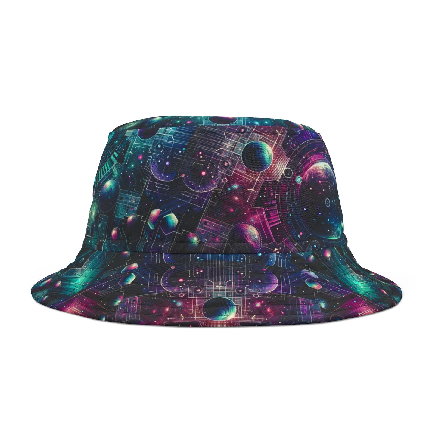 Galactic Hues Tech-Forward Cosmic Fusion Bucket Hat - 8404 Design-59