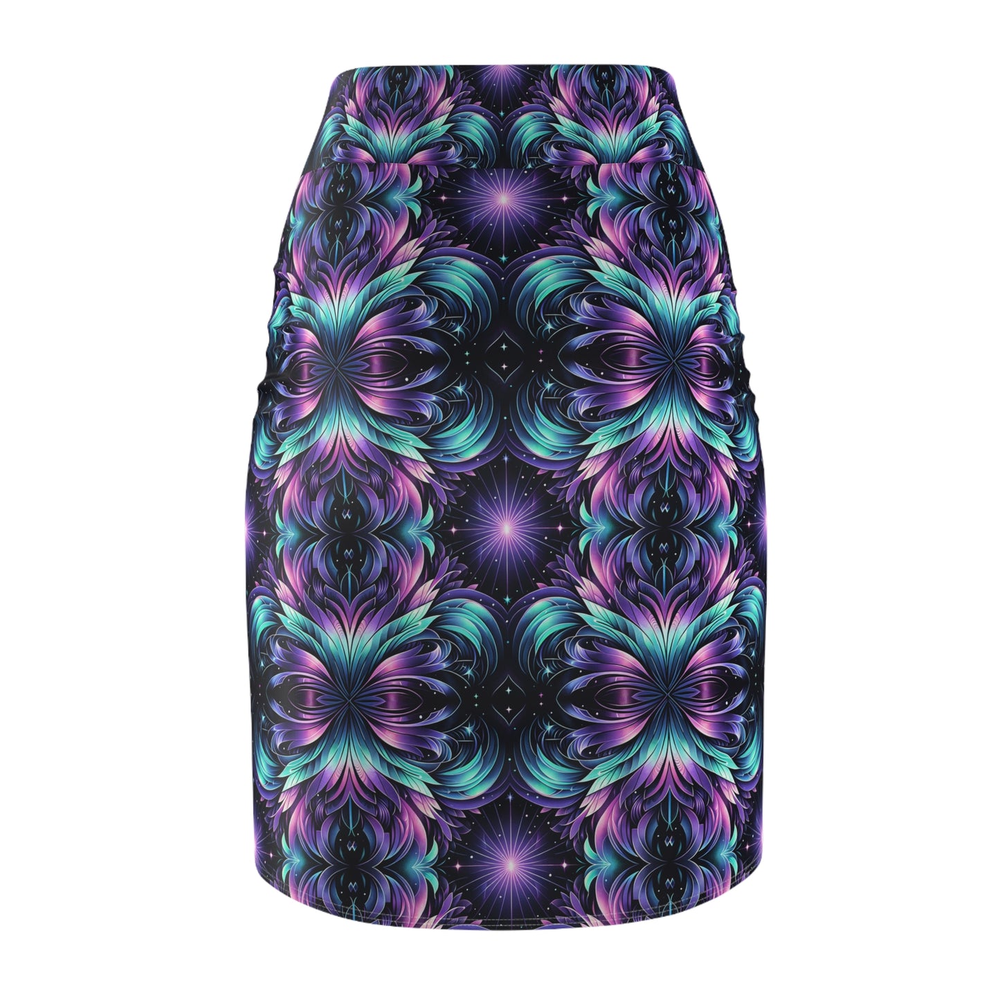 Iridescent Dream Futuristic Tech Women's Pencil Skirt - 8404 Design-60