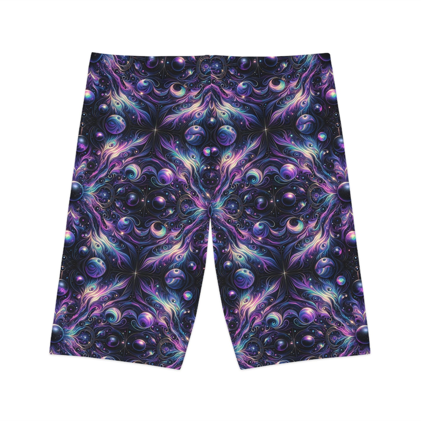 Galactic Hues Tech-Forward Cosmic Fusion Women's Bike Shorts - 8404 Design-41